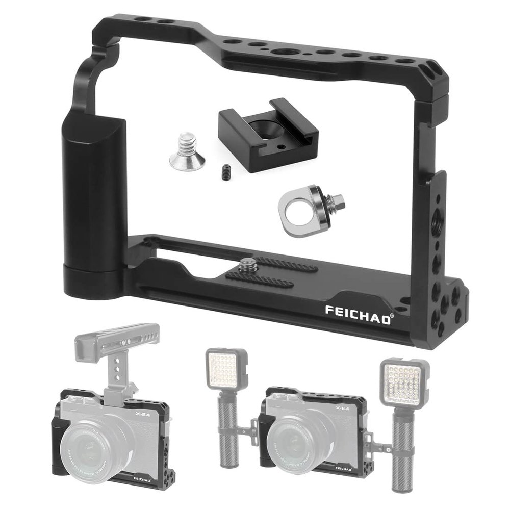 FEICHAO Camera Cage Compatible with Fuji X-E4 Form-Fitting Border Frame (Cage only)