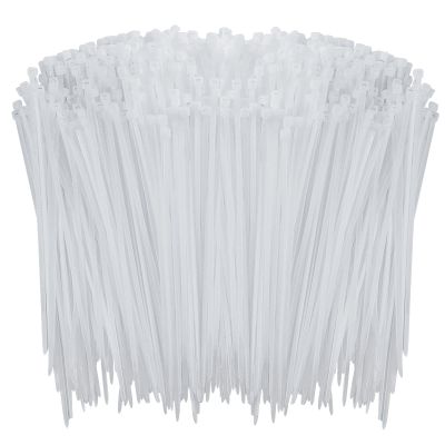 1000 Pcs White Zip Ties, 6 Inch Clear Self-Locking Nylon Cable Ties, Premium Heavy Duty Plastic Wraps Wire Ties for Indoor and Outdoor