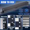 4 Pack 1U 19 Inch Cable Manager 24 Slot Horizontal Rack Mount Wire Management Server Rack Cable Management Metal Finger Duct Wire Organizer with Cover and Mounting Screws for Network Cabinet, Black view 4
