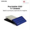 Samsung T7 Shield Portable SSD 1TB, USB 3.2 Gen2 External SSD, Up to 1,050MB/s, Rugged, IP65 Water & Dust Resistant, for Photographers, Content Creators and Gaming, Mac Compatible, MU-PE1T0S, Black view 3