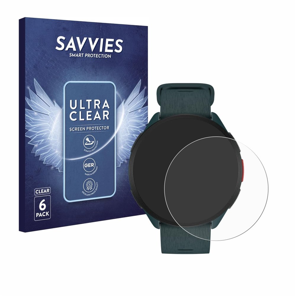 Savvies Screen Protector compatible with Polar Pacer Protection Film Clear 6-Pack
