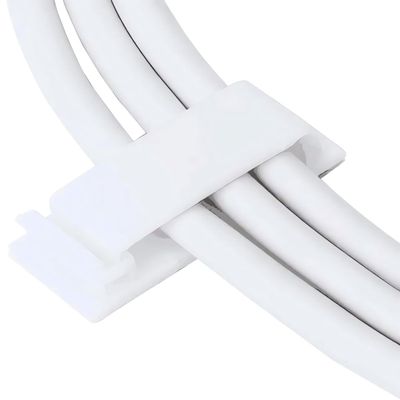 Cable Clips, Ethernet Cable Organizer, Conwork Adhesive Wire Management Clamps, Desktop Cord Holder Hider, Charging Cable Organizer & Management System for TV PC Laptop Home Office [50-Pack, White]