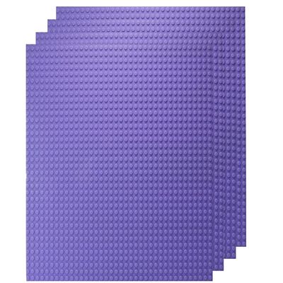 SlabDreamLab 12"X12" Baseplate for All Major Building Bricks and Blocks (Pastel Purple, 4-Pack)