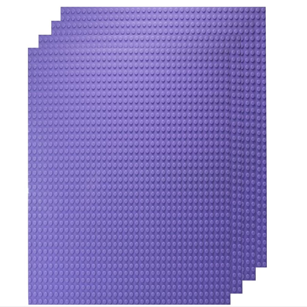 SlabDreamLab 12"X12" Baseplate for All Major Building Bricks and Blocks (Pastel Purple, 4-Pack)