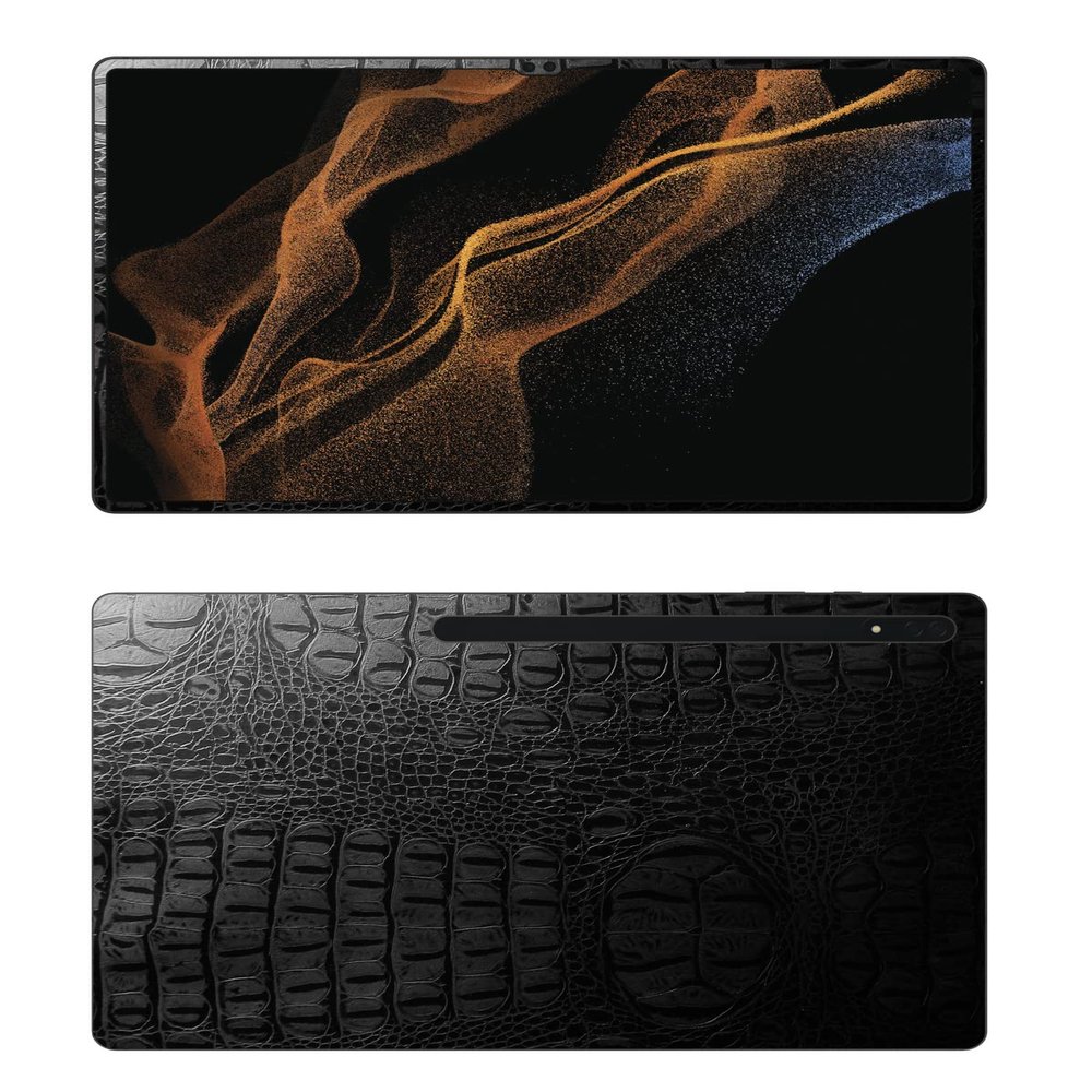 Decalrus - Protective Decal for The Samsung Galaxy Tab S8 Ultra (14.6" Screen) Tablet Crocodile Skin Pattern Texture Skin Skins Decal for case Cover wrap CROsamsungGalaxyTabS8ultraBlack