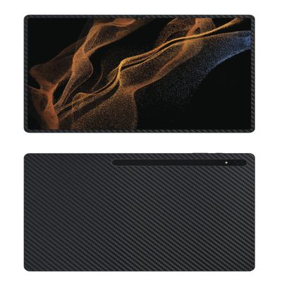 Decalrus - Protective Decal for The Samsung Galaxy Tab S8 Ultra (14.6" Screen) Tablet Black Carbon Fiber Skin Skins Decal for case Cover wrap CFsamsungGalaxyTabS8ultraBlack