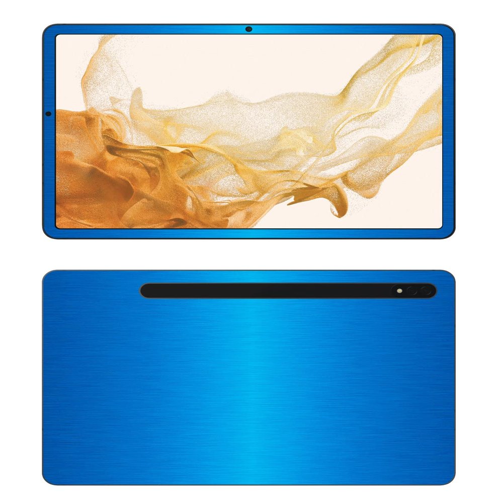 Decalrus - Protective Decal for The Samsung Galaxy Tab S8 (11" Screen) Tablet LITE Blue Texture Brushed Aluminum Skin Skins Decal for case Cover wrap BAsamsungGalaxyTabS8LiteBlue