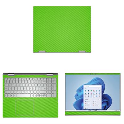 Decalrus - Protective Decal for The Dell Inspiron 7000 i7506 2-in-1 (15.6" Screen) Laptop Green Carbon Fiber Vinyl Cover wrap CFdellInspiron15_I7506Green