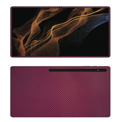 Decalrus - Protective Decal for The Samsung Galaxy Tab S8+ (12.4" Screen) Tablet Wine Carbon Fiber Skin Skins Decal for case Cover wrap CFsamsungGalaxyTabS8plusWine
