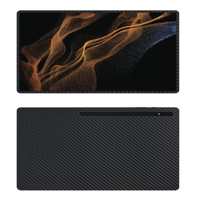 Decalrus - Protective Decal for The Samsung Galaxy Tab S8+ (12.4" Screen) Tablet Black Carbon Fiber Skin Skins Decal for case Cover wrap CFsamsungGalaxyTabS8plusBlack