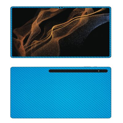Decalrus - Protective Decal for The Samsung Galaxy Tab S8 Ultra (14.6" Screen) Tablet LITE Blue Carbon Fiber Skin Skins Decal for case Cover wrap CFsamsungGalaxyTabS8ultraLiteBlue