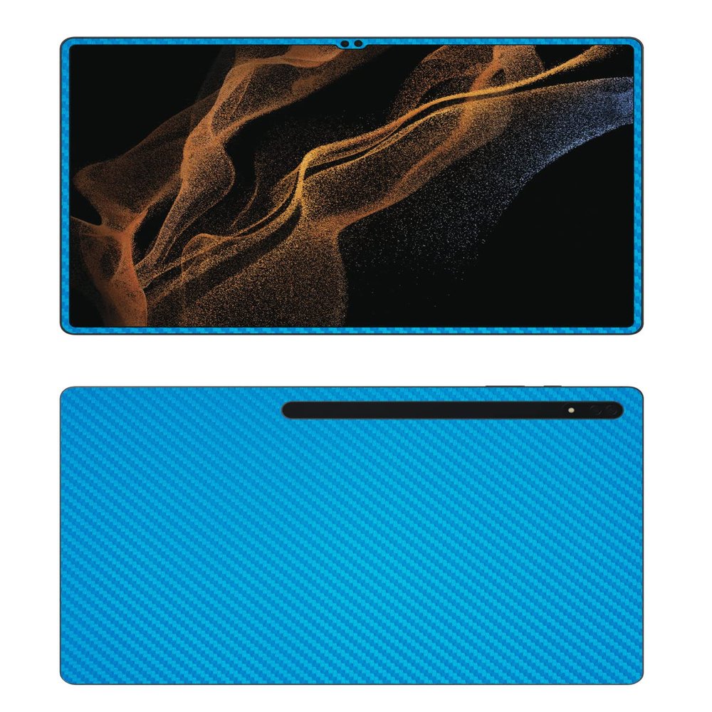Decalrus - Protective Decal for The Samsung Galaxy Tab S8 Ultra (14.6" Screen) Tablet LITE Blue Carbon Fiber Skin Skins Decal for case Cover wrap CFsamsungGalaxyTabS8ultraLiteBlue