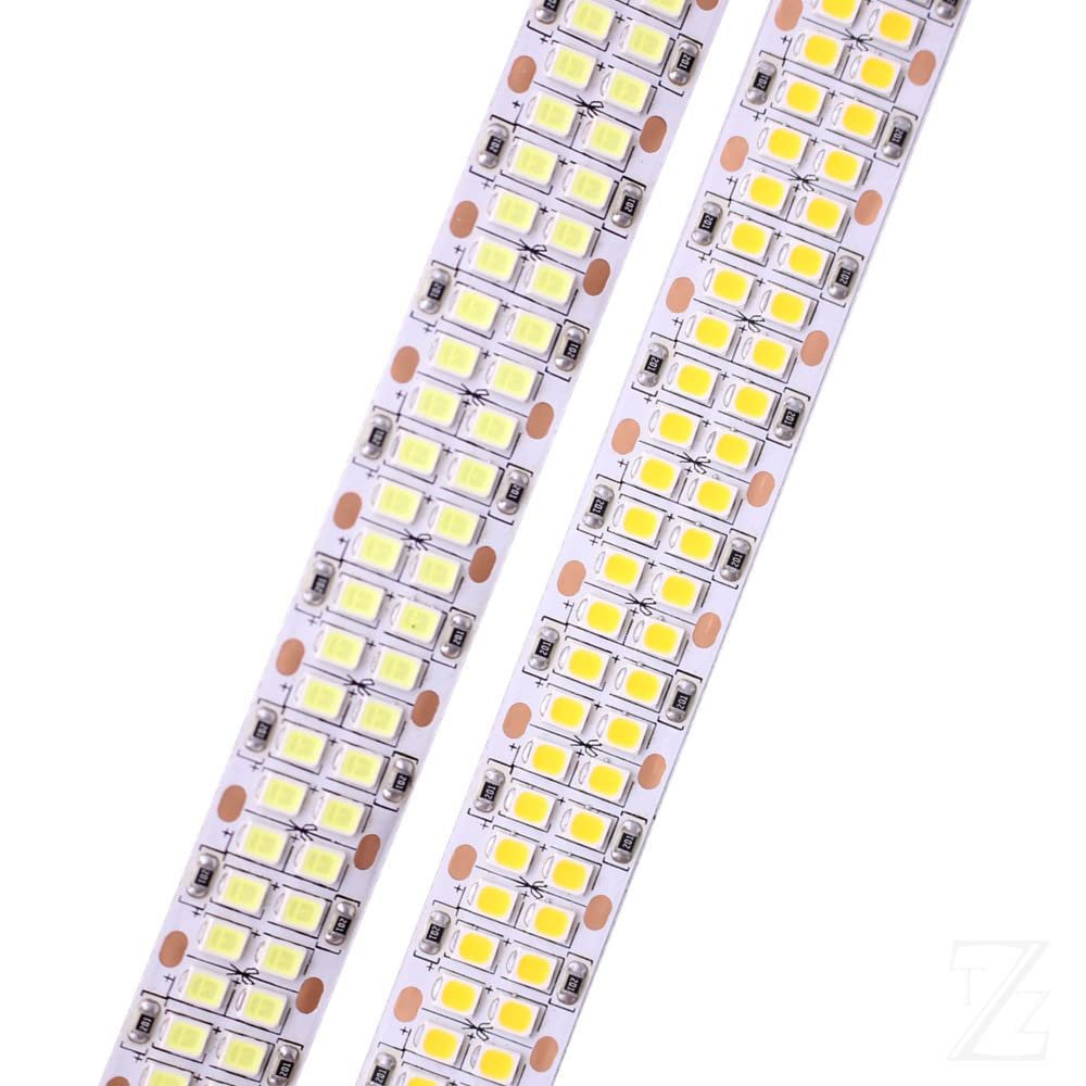 LED Strip Lights, SMD 2835 LED Tape 480leds/m, DC12V 24V 2400LEDs 16.4Ft High Density LED Light Strips Non-Waterproof IP21, Cool White 6500K (Warm White 12V)