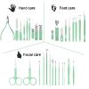 Tseoa Manicure Set Personal Care, Nail Clipper Kit, Professional Nail Clipper Pedicure Set, Nail Tools with Luxurious Travel Case, Gifts for Men Women Family Friend, 31 Pieces (Green) view 3