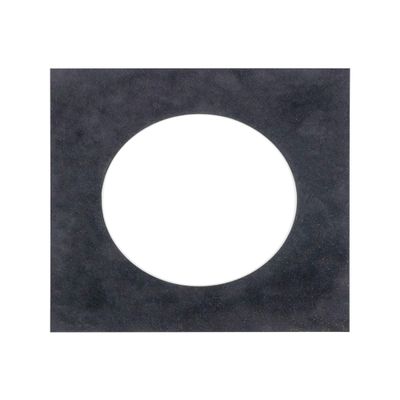 5x5 Mat For 7x7 Frame - Precut Black Suede Circle Shaped Photo Mat Board Opening - Acid Free Matte and Bevel Cut for Family Photos, Pack of 1 Matboard Show Kit With Acid Free Backing & Clear Bag