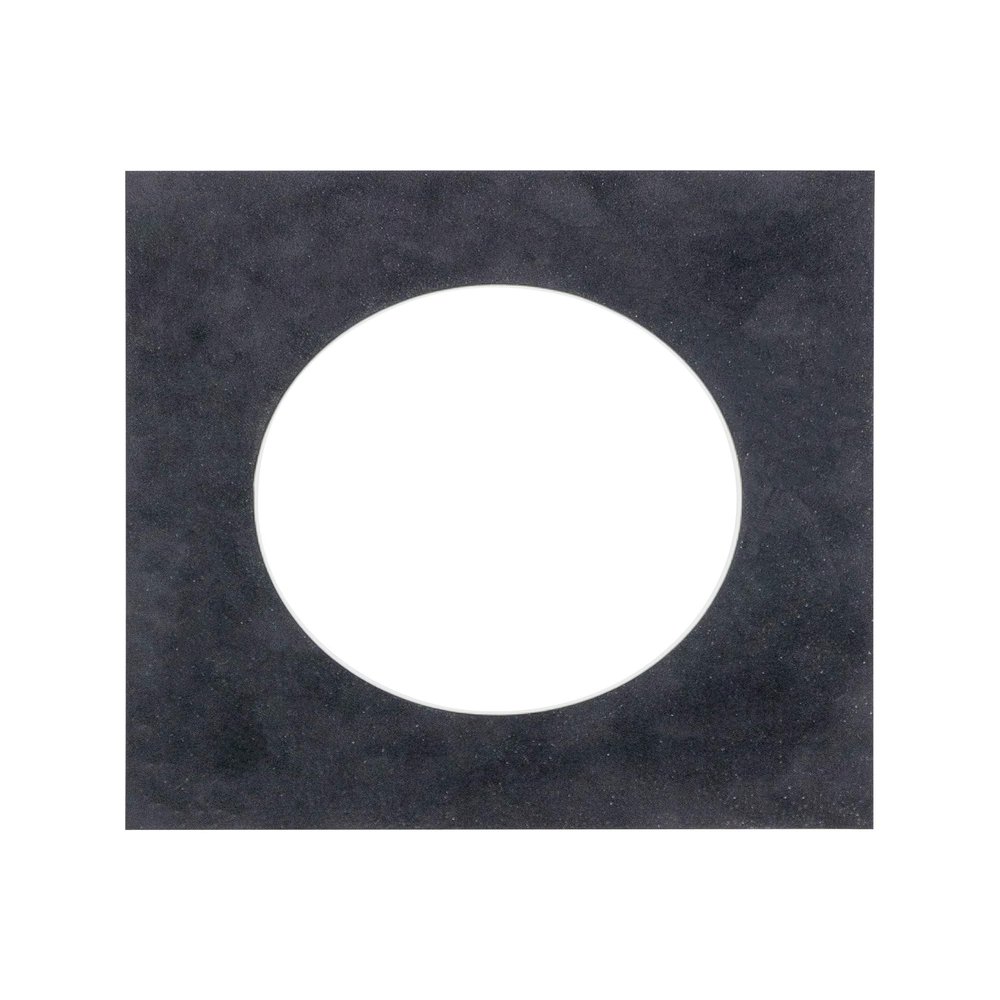 5x5 Mat For 7x7 Frame - Precut Black Suede Circle Shaped Photo Mat Board Opening - Acid Free Matte and Bevel Cut for Family Photos, Pack of 1 Matboard Show Kit With Acid Free Backing & Clear Bag