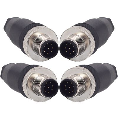 Aviation Connector Plug,Lonlonty 4 Pcs 12mm 8 Pin Thread Male Socket Panel Aviation Wire Connector IP67 M12 8 Pin Circular Aviation Connector Plug
