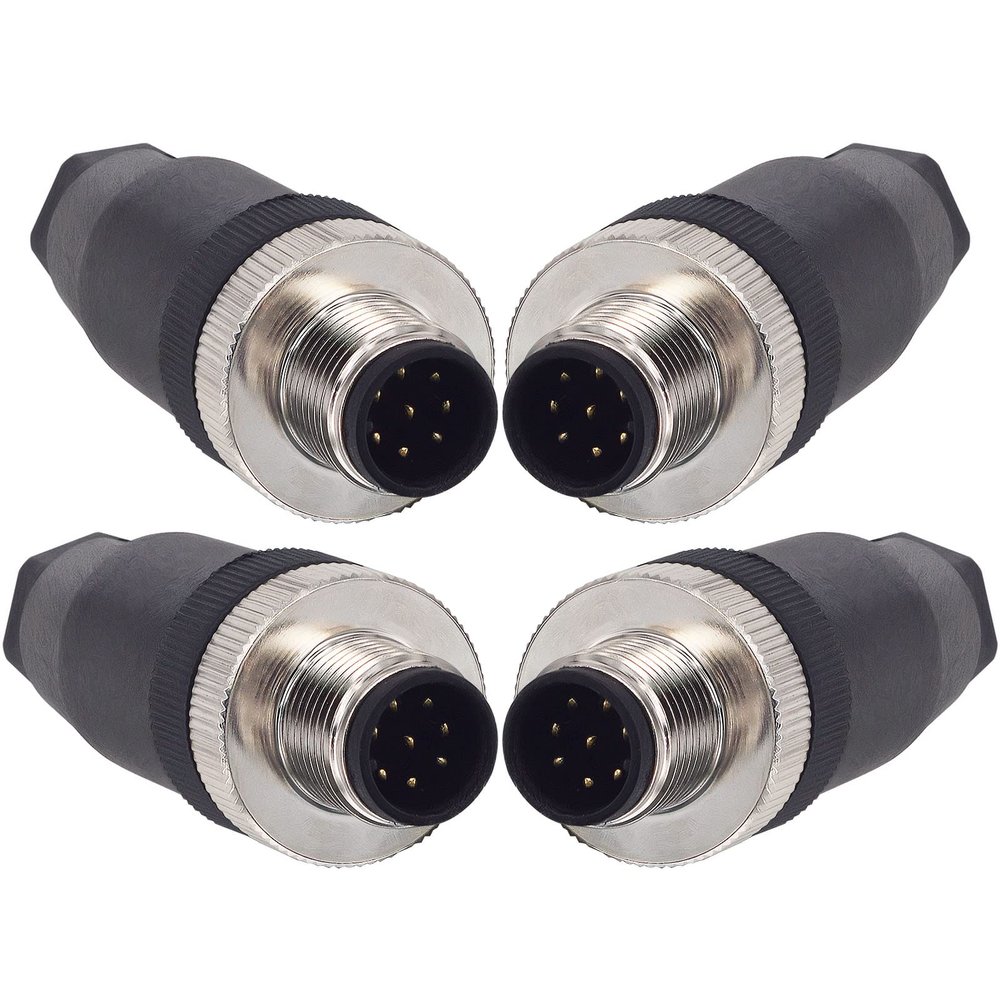 Aviation Connector Plug,Lonlonty 4 Pcs 12mm 8 Pin Thread Male Socket Panel Aviation Wire Connector IP67 M12 8 Pin Circular Aviation Connector Plug