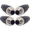Aviation Connector Plug,Lonlonty 4 Pcs 12mm 8 Pin Thread Male Socket Panel Aviation Wire Connector IP67 M12 8 Pin Circular Aviation Connector Plug view 1