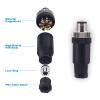 Aviation Connector Plug,Lonlonty 4 Pcs 12mm 8 Pin Thread Male Socket Panel Aviation Wire Connector IP67 M12 8 Pin Circular Aviation Connector Plug view 2