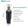 Aviation Connector Plug,Lonlonty 4 Pcs 12mm 8 Pin Thread Male Socket Panel Aviation Wire Connector IP67 M12 8 Pin Circular Aviation Connector Plug view 4