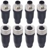 Lonlonty M12 4 Pin Male & Female Socket Panel Aviation Wire Connector,12mm Industrial Circular Connector,Outdoor Waterproof IP67,4 Sets view 1