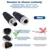 Lonlonty M12 4 Pin Male & Female Socket Panel Aviation Wire Connector,12mm Industrial Circular Connector,Outdoor Waterproof IP67,4 Sets view 4