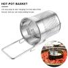 Operitacx Stainless Steel Hot-Pot Hanging Basket 6.49 Inch Hot Pot Strainer Basket for Noodles Dumplings Easy Clean Kitchen Tool view 2