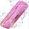 ERKEI SEHN Bluetooth Speaker, IPX7 Waterproof Wireless Speakers, Flashing Light, 25W Super Bass, 24H Playtime, Birthday Valentines Gifts for Him/Men, TWS Pairing, Beach Vacation Essentials, Pink view 1