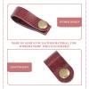 24pcs Leather Winder Headphone Wire Holders Data Line Organizers Earphone Winders Cow Leather Cable Straps Clips Cow Leather Cable Clips Cable Tie Keepers Cord Holders view 2