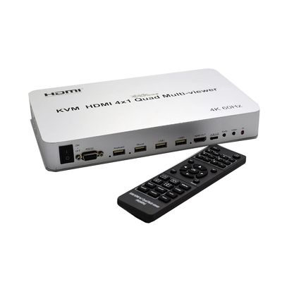 XOLORspace QV401K KVM 4K 60HZ HDMI 4x1 Quad Multi-Viewer Supports RS232 Control and PIP