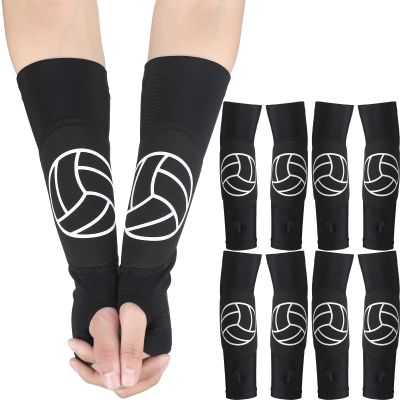 Minatee Volleyball Arm Sleeves Passing Hitting Forearm Sleeves with Protection Pads and Thumb Hole for Youth Girls Kids Women(4 Pair,12 Inch)