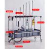 WXZX Movable Floor-Mounted Mop Rack Floor Standing Cleaning Tool Cart Storage,Broom and Mop Holder Put Wet Mops, for Garden Garage Schools, Hospitals, Factories, Hotels,Property Companies Restaurant view 2
