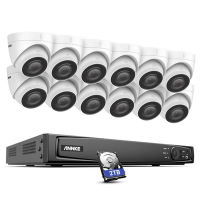 ANNKE 4K 16 POE Channel Security Camera System with AI Motion Detection, 16 Channel CCTV NVR Recorder with 2TB Hard Drive and 12x 8MP Weatherproof IP Camera Outdoor Indoor with 100 ft Night Vision