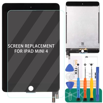 for iPad mini 4 2015 LCD Screen Replacement 7.9" for iPad mini 4 A1538 A1550 Display Touch Digitizer Screen Assembly Repair Parts Kits Black (Without Home Button)