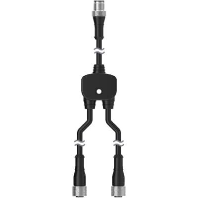 Banner Engineering Corporation CSB-M1241M1241, Splitter Cable, Str M12 M 4p 0.3m to 2 x Str M12 F 4p 0.3m, Black, 75273