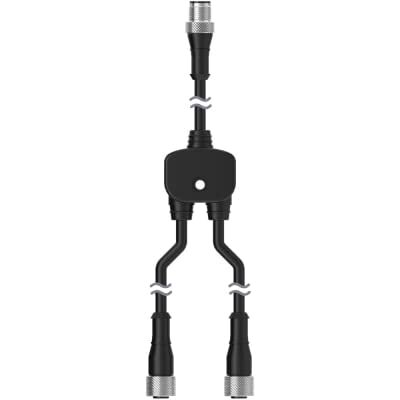 Banner Engineering Corporation CSB-M1241M1241, Splitter Cable, Str M12 M 4p 0.3m to 2 x Str M12 F 4p 0.3m, Black, 75273