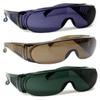 CALABRIA 1003 Fit Over Safety Glasses Fitover Eyewear Brown/Grey/Green 3 Pack Bulk Men Women Wrap Around Tinted Anti Scratch view 1