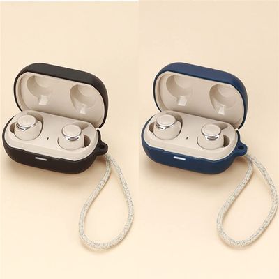2 Pack DAYJOY Soft Silicone Protective Case Cover Compatible with JBL Reflect Flow PRO Earbuds, Protective Skin Sleeve with Key Chain (Black+Blue)