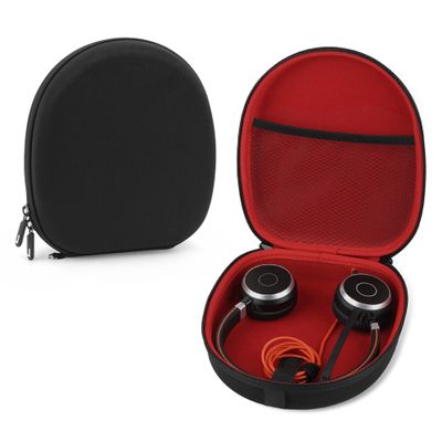 Linkidea Headphones Carrying Case Compatible with Jabra Evolve 65, Plantronics, Mpow, Protective Hard Shell Travel Bag with Cable, Charger Storage (Black)