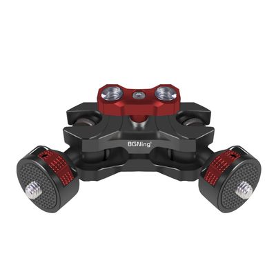 BGNing Multi-Function Dual Ball Head Magic Arm Mount Adapter with 1/4'' Screw for DSLR Cameras Fill Light Monitor (1/1 to 1/4 Black Red)