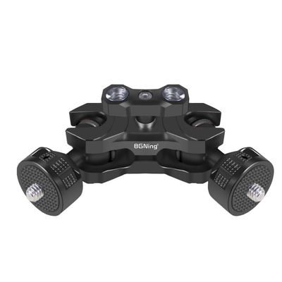 BGNing Multi-Function Dual Ball Head Magic Arm Mount Adapter with 1/4'' Screw for DSLR Cameras Fill Light Monitor (1/1 to 1/4 Black)