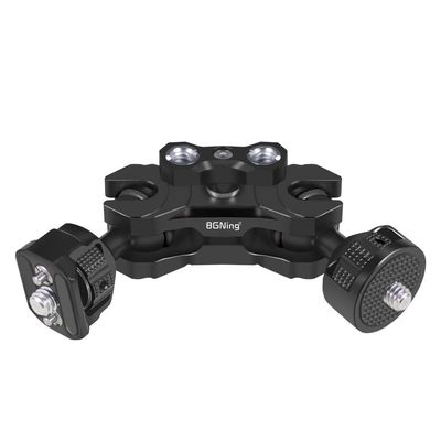 BGNing Multi-Function Dual Ball Head Magic Arm Mount Adapter with 1/4'' Screw for DSLR Cameras Fill Light Monitor (3/8 to 1/4 Black)