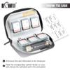 (24 SD + 4 CF) 28 Slots Memory Card Case Holder with Labels, SD Card Wallet Storage for 24 SD SDXC SDHC Cards + 4 CF XQD Cards, Portable Carrying Cases Organizer with Number Sticker - Grey + Black view 3
