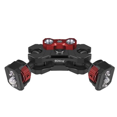 BGNing Multi-Function Dual Ball Head Magic Arm Mount Adapter with 1/4'' Screw for DSLR Cameras Fill Light Monitor (1/4 to 3/8 Black Red)
