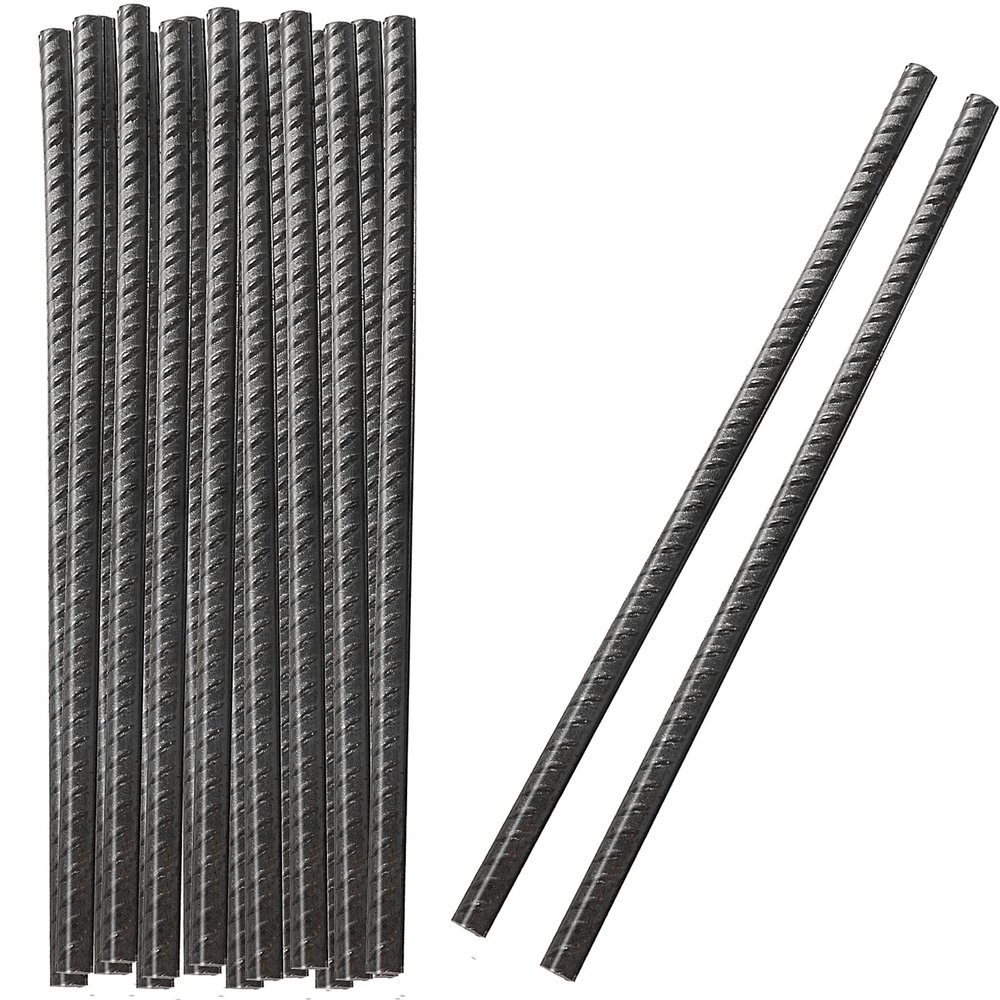 KOHAND 20 PCS 12 Inch Black Rebar Stakes, Heavy Duty Ground Steel Rebar Anchor Stakes for Concrete Forming, Camping, Planting