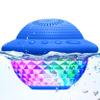 Floating Pool Speakers with Colorful LED Lights, IPX7 Waterproof Hot Tub Bluetooth Speaker, 10W Stereo Loud Sound, Built-in Mic, Portable Wireless Speakers for Shower Bathtub Beach Outdoor Swim-Blue view 1