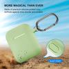 ATUAT Compatible with AirPods Case Cover, Full Protective Silicone Skin Dust-Proof Designed for Apple AirPods 1st 2nd Generation with Keychain, Front LED Visible, Matcha view 2