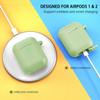 ATUAT Compatible with AirPods Case Cover, Full Protective Silicone Skin Dust-Proof Designed for Apple AirPods 1st 2nd Generation with Keychain, Front LED Visible, Matcha view 4