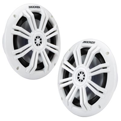 KICKER 49KM604W KM 6.5" 4 Marine Coaxial Speakers - Pair